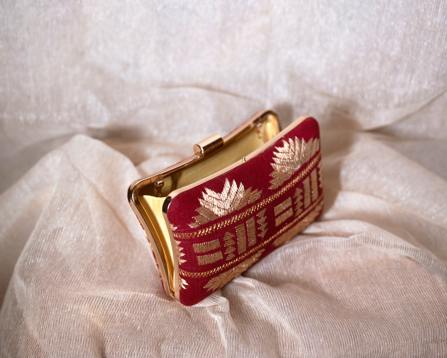 Phulkari curve clutch  - Pehla purse